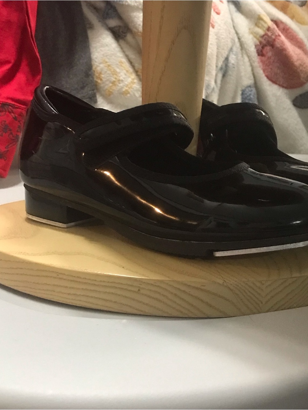 Women's Black Patent Mary Jane Loafers with Hook Strap